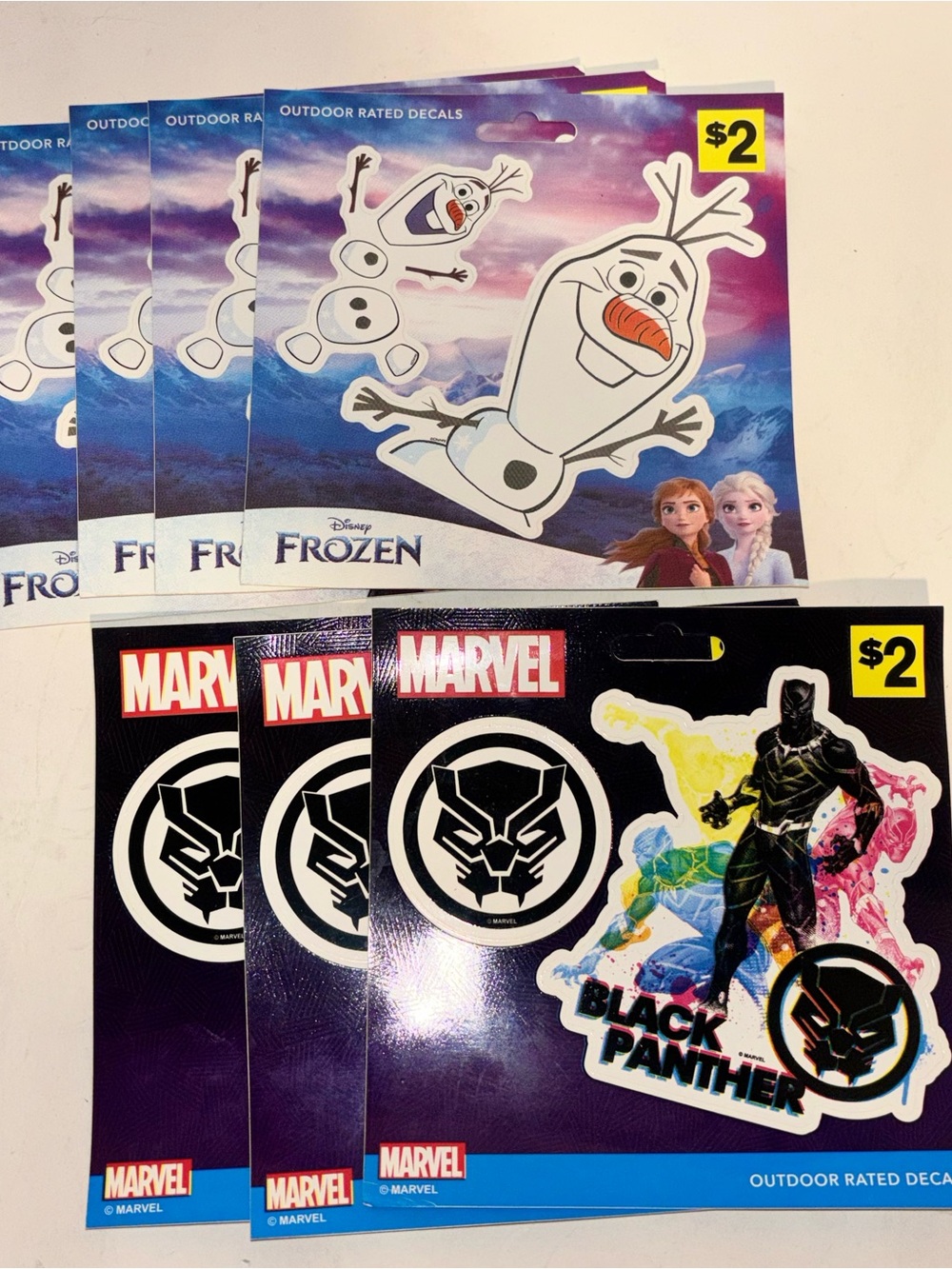 Marvel Black Panther Decal Stickers - Disney Frozen Decals Bundle 7 pack